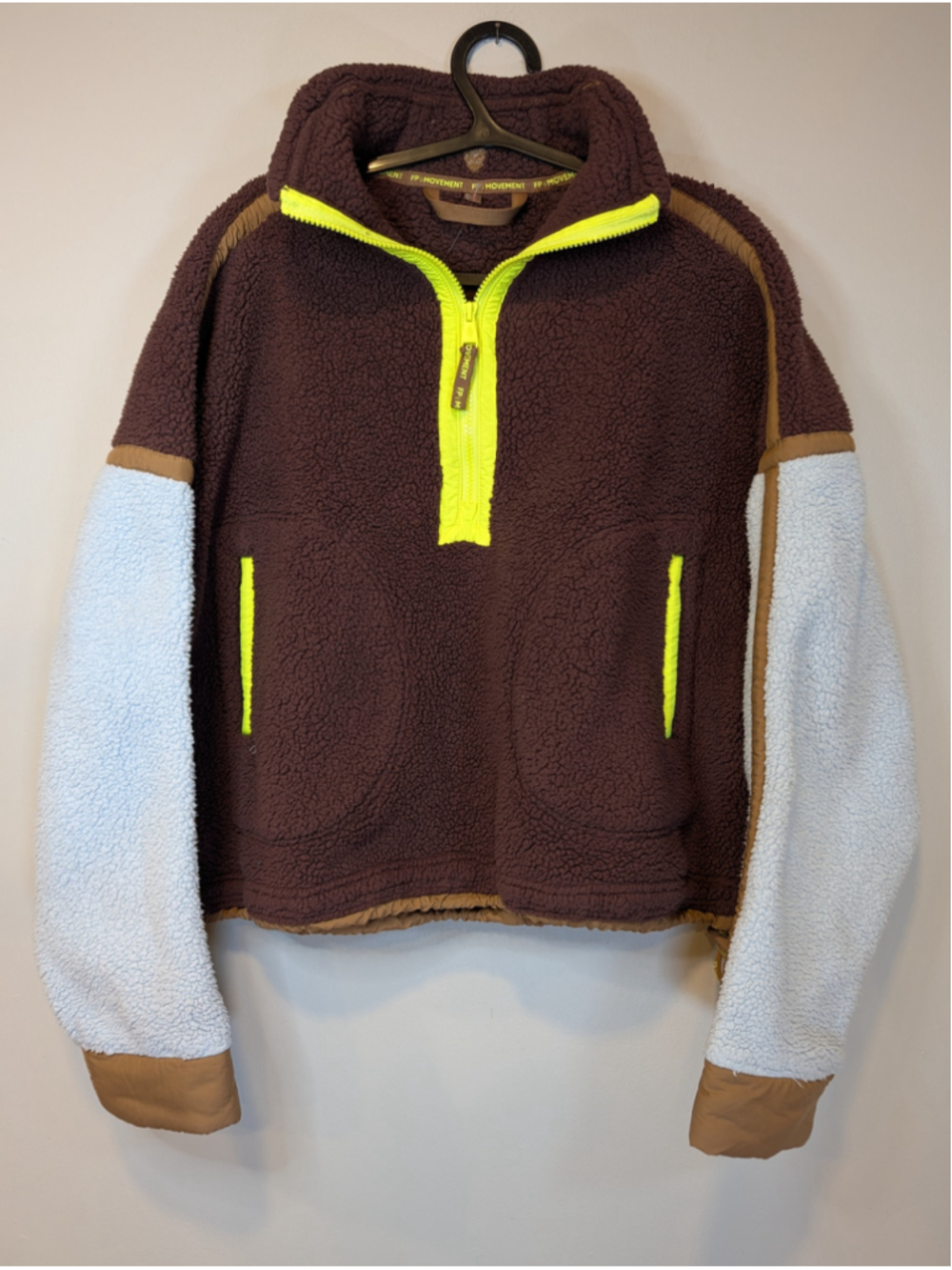 FP Movement Mountain High 1/2 Zip Fleece Pullover Twig Combo Size Small